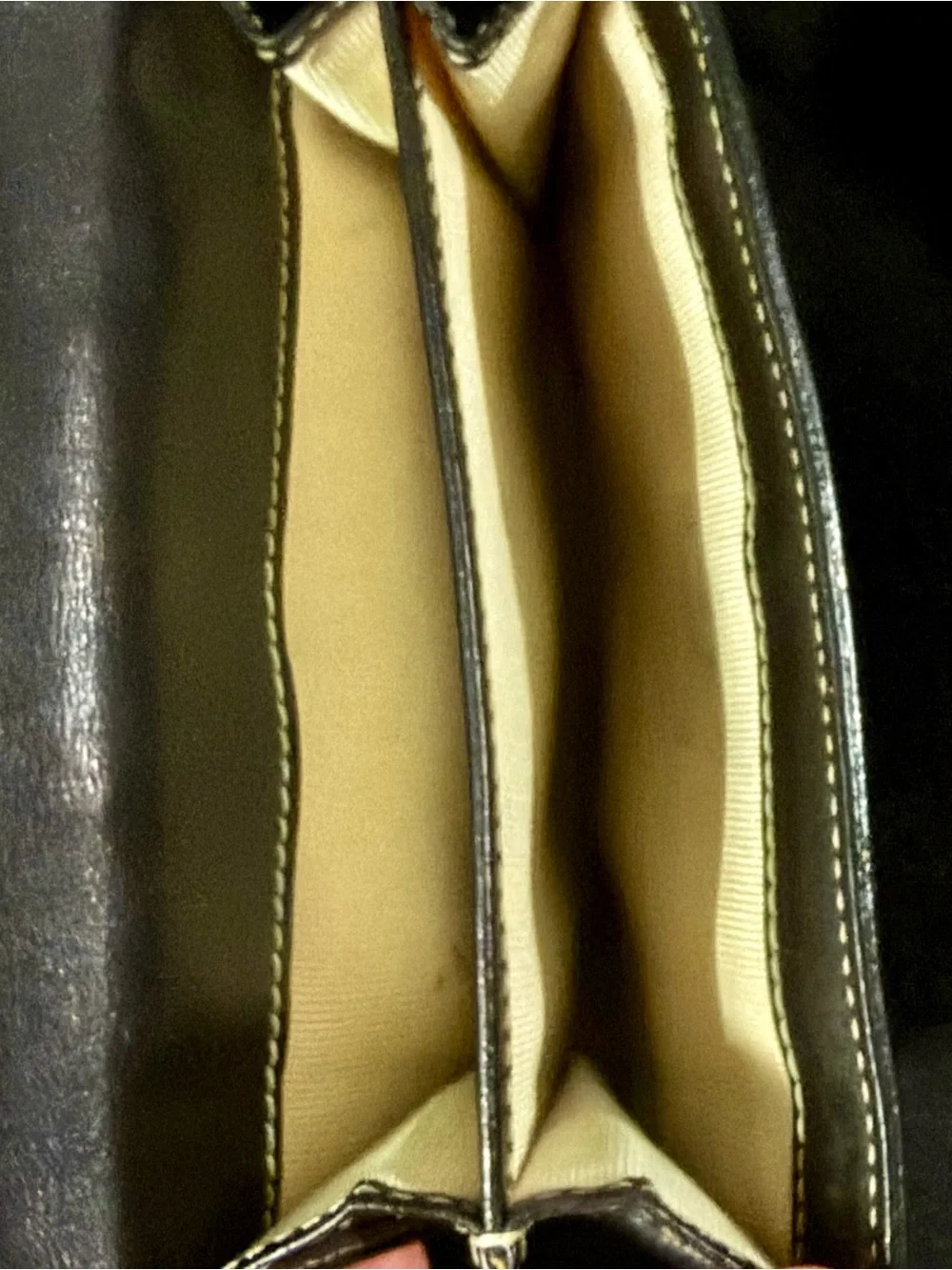 Vintage Kate Spade Black Leather Bifold Wallet ID Window